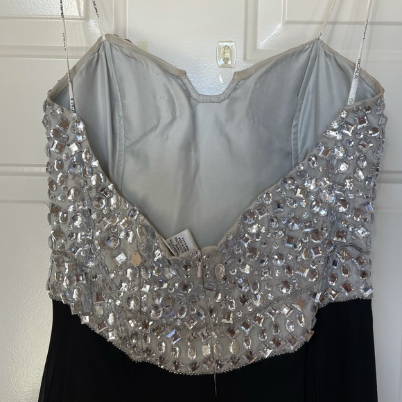 Scala Silver Rhinestone Floor Length Gown - Picture 5 of 9